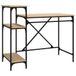 Syfax Bureau schappen 105x50x90 bewerkt hout en ijzer sonoma eiken