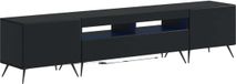 vidaXL - LED - meuble TV - BREDA - 3 - pce - Noir - Bois traité