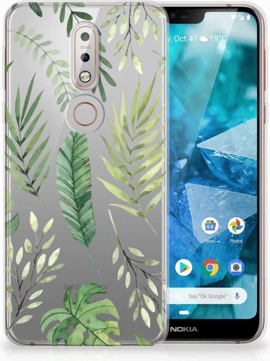 B2Ctelecom Nokia 7.1 Uniek TPU Hoesje Leaves - B2Ctelecom