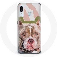 Maniacase Hoesje voor Samsung Galaxy A20 Bruine Pitbull Hond