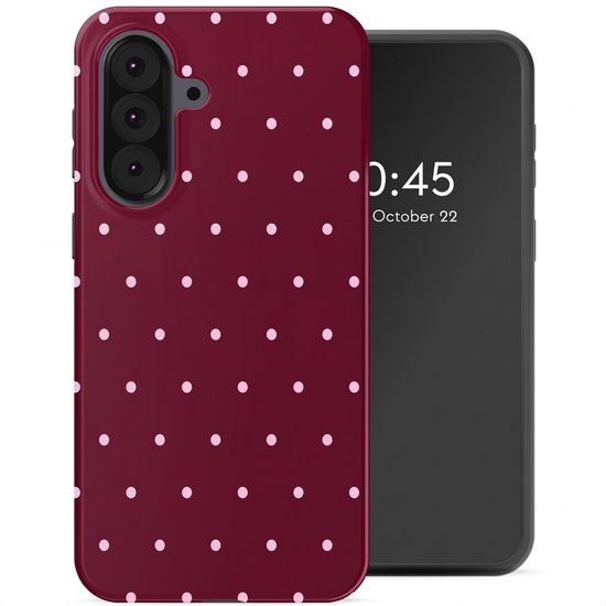 Selencia Hoesje - Geschikt voor Samsung Galaxy A37 (5G) - Backcover - Happy Dots Burgundy