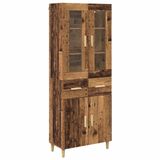 vidaXL Highboard Oud Hout 69,5 x 34 x 180 cm Bewerkt hout