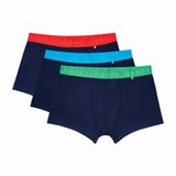 Happy Socks - 3-Pack Solid Navy Short Boxers - Heren - Katoen/Elastaan - Maat M