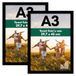 Americanflat A3 Fotolijsten met Schokbestendig Glas - Set van 2-29,7x42 cm Fotolijst Gemaakt van Samengesteld Hout - Moderne Posterlijsten voor Wandmontage - Zwart
