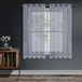 Bol Rideaux Voile Transparents à Anneaux - Lot de 2 - Gris - 160 x 140 cm