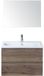 BES LED Vogue Badmeubelset 80 cm - Greeplijst in Kleur - Tabacco - Keramische Wastafel Wit 1 Kraangat met Spiegel