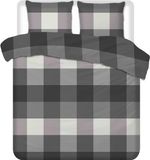 Terschellinger Wolweelde Terschellinger Flanellen Winter Dekbedovertrekset – Grijs/Antraciet/Zwart – Geblokt – 240x200/220 cm