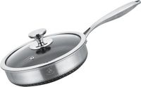 Royal Swiss Koekenpan Ø 28 cm RVS Tri-Ply Honingraat Anti-aanbak met Glazen Deksel