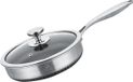 Royal Swiss Koekenpan Ø 28 cm RVS Tri-Ply Honingraat Anti-aanbak met Glazen Deksel