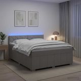 vidaXL Boxspringbed met matras Lichtgrijs 140 x 190 cm Stof