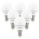 Linkind E14 LED Golf Ball Lamp 4,9 W, vervangt 40 Watt, 470 lm 3000 K warm wit G45/P45 lamp E14 spaarlamp in druppelvorm, niet dimbaar, 220-240 V, 6 stuks