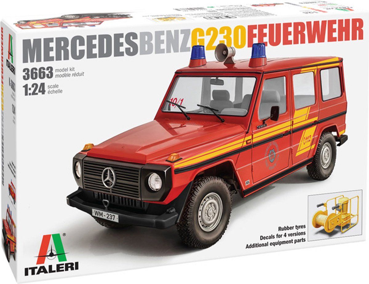 Italeri 1:24 3663 Mercedes Benz G230 Feuerwehr Plastic kit