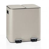 hjh OFFICE Afvalverzamelaar / afvalscheidingssysteem Clean 10 - 30L (2x15L) staal beige