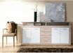 CAVA Dressoir bas contemporain avec décor chêne et blanc - L 197 cm