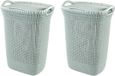 Curver Knit Wasmand met deksel - 57 l - Set van 2 - Misty Blue