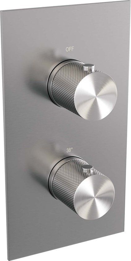 BRAUER Brushed Carving 3-weg inbouwthermostaat RVS geborsteld PVD