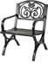 Relaxdays Tuinstoel met armleuningen, breed, metalen vintage design, HBD: 85,5 x 60 x 56 cm, zwart