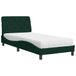 vidaXL Lit avec matelas, vert foncé, velours, 80x200 cm