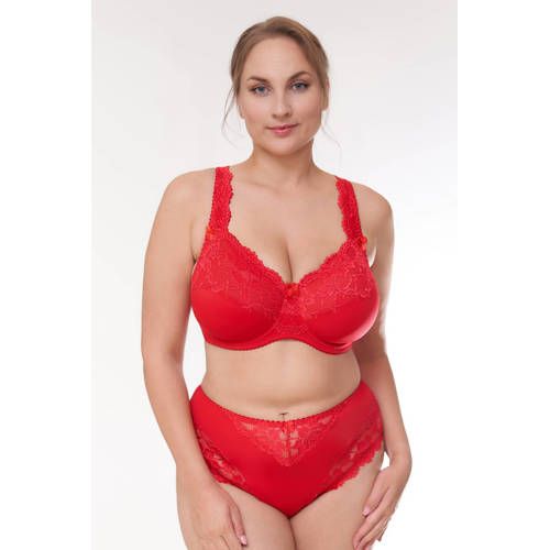 Plaisir +size Beate Red Underwire Bra