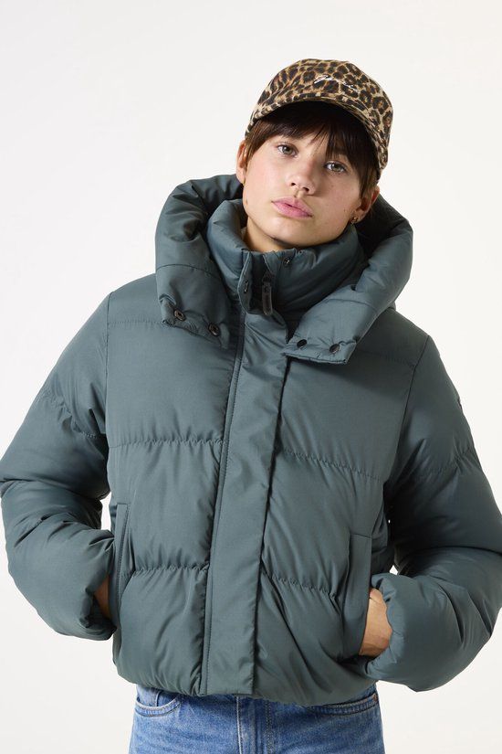 Garcia GJ520807 Meisjes Anorak Jas met Capuchon - Polyester - Effen - Xanadu - Maat 164/170