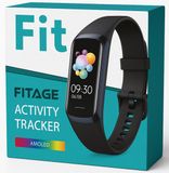 FITAGE Stappenteller & Hartslagmeter - Activity Tracker - Zwart