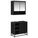 vidaXL Meuble de salle de bain Set 2 pcs Noir Chêne Bois transformé