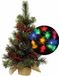 Everlands Mini kerstboompje - 45 cm - incl. ruimte thema lichtsnoer 165 cm - kunststof
