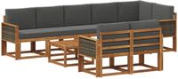 vidaXL Hoek loungeset 8 zitplekken Polyester Natuurlijk en Antraciet