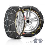 VEVOR Sneeuwkettingen Mangaan gelegeerd staal, Noodtractiebandenkettingen, Sneeuwbandenkettingen voor auto's, pick-ups, SUV's en vrachtwagens Zilver Set van 2 648/695 mm voor 195-15 235/60-15 215/70-14 205/70-15