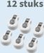 Allesto Clips pour couette solides - 12 pièces - Blanc / Gris