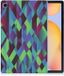 B2Ctelecom Samsung Galaxy Tab S6 Lite Back Cover Abstrait Vert Bleu