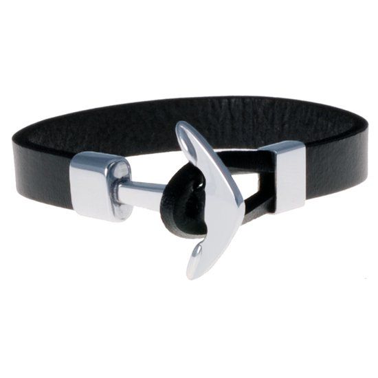LGT JWLS LGT Jewels Leren armband met Stalen Anker