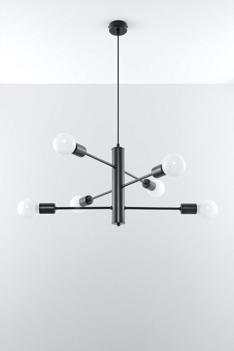 SOLLUX lighting Duomo 6 - Zwart - Plafondlamp - E27