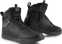 SHIMA REBEL 2.0 Motorschoenen voor heren, leer, waterdicht, goedgekeurd, sneakers, enkelbescherming, ritssluiting aan de zijkant, antislipzool, sneakers, zomer, traillaarzen (heren, waterdicht, zwart,