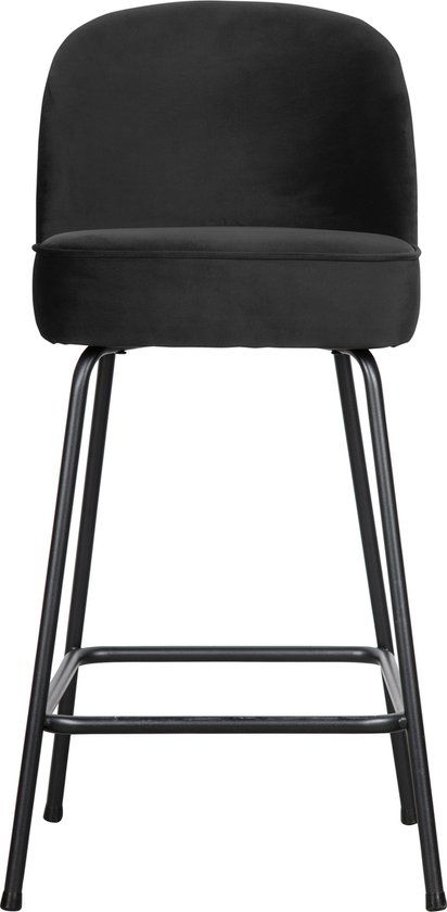 BePureHome Vogue Barstoel - Velvet - Zwart - 89x50x55 cm