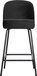 BePureHome Vogue Barstoel - Velvet - Zwart - 89x50x55 cm