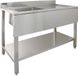 MonsterShop Monster Group BV Professionele spoeltafel - RVS - 120x60x90 cm - Spoelbak links
