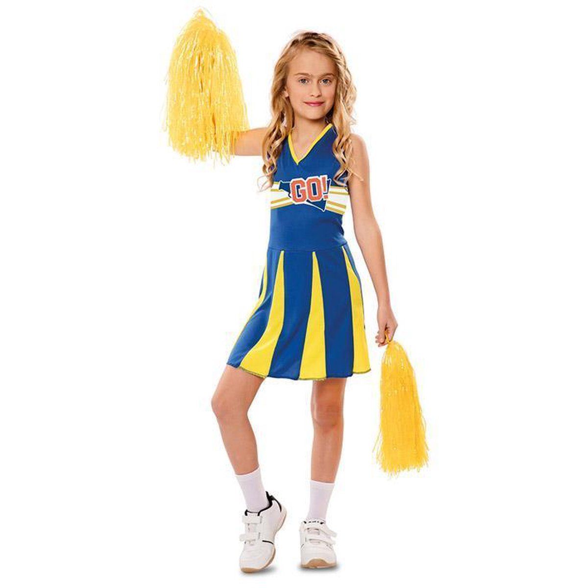Eurocarnavales Cheerleader Verkleedjurk Meisjes Blauw Maat 122/140