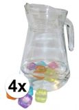 Merkloos / Sans marque Edco Eindhoven Bv 4x Ronde kan van glas 1,3 liter - Limonadekannen