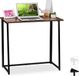 Merkloos Relaxdays Inklapbaar Bureau - Ruimtebesparend - 74,5 x 80 x 45 cm - Metalen Frame - Bruin-Zwart
