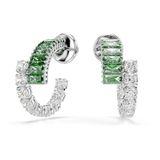 Swarovski Matrix ringoorbellen, Verschillende slijpvormen, Groen, Rodium toplaag