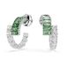 Swarovski Matrix ringoorbellen, Verschillende slijpvormen, Groen, Rodium toplaag