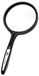 Loupe, ronde, 7,4 cm, 2x/4x vergroting, plastique, noir