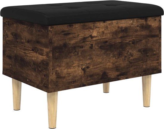VidaXL Opbergbankje 62x42x46 cm bewerkt hout gerookt eikenkleurig