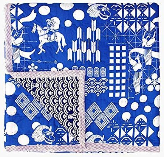 House of India - speelkleed en/of deken - Festival, blauw/wit