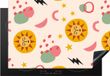 Merkloos KitchenYeah® Inductie beschermer 77x51 cm - Zomer - Weer - Pastel - Inductie kookplaat accessoire