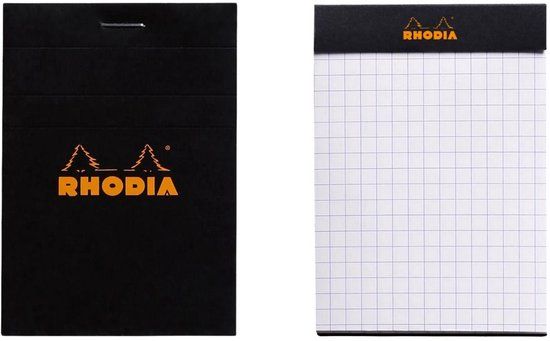 Rhodia Schrijfblok N11 A7 Geruit Zwart