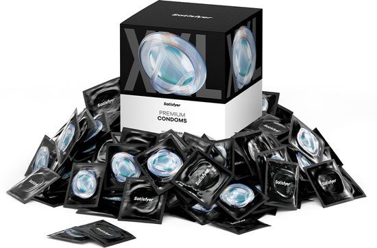 Satisfyer Condooms Heren | 100 stuks | 45-64 mm | Realistisch & dun met vochtig oppervlak | Huidvriendelijk & geurloos | Met reservoir | Getest & betrouwbaar