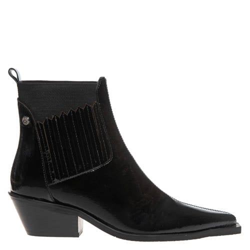 Copenhagen Shoes The Walking Boot Patent western lakleren enkellaarzen - zwart