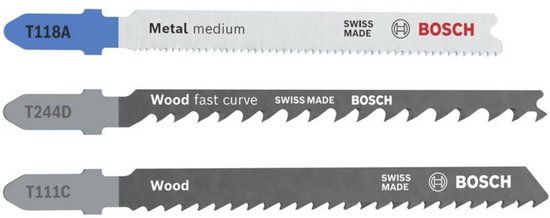 Bosch Accessoires Bosch Accessories 2607012076 Decoupeerzaagblad set Wood and Metal Basic, 3-delig